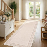 Garvee Alfombra Lavable Antideslizante Diseño Moderno Suave y Plegable Resistente a Manchas para Salón u Oficina 80x150cm Beige