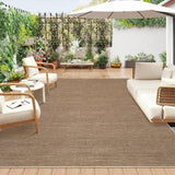 Garvee Tapete Lavable de Lino Estilo Boho Plegable Tejido Corto para Salón 160x230cm Marrón - Marrón