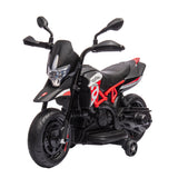 Garvee Moto Eléctrica Infantil 6V 4,5Ah, Motor 25W, Faro LED, Música Integrada, para Niños de 3 a 6 Años, Rojo