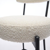 Garvee Juego de 4 Taburetes de Bar Tapizados en Bouclé Respaldo Ergonómico Patas Metálicas 66cm Blanco - Blanco