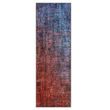 Garvee Alfombra Lavable Efecto Cachemira con Base TRR Diseño Degradado para Pasillo o Entrada 60x230cm Rojo y Azul