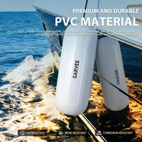 Garvee Protectores para Barcos 4 Piezas 25x71 cm PVC Resistente con Líneas de Amarre y Bomba para Muelles y Yates Blanco