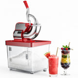 Garvee Trituradora de Hielo Comercial Máquina Profesional Doble Cuchilla de Acero Inoxidable 300W 300 kg/h Rojo