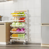 Garvee Carro Estrecho Organizador de 5 Niveles con Cajones, Estructura de Hierro, para Cocina, Salón o Balcón, Blanco - Blanco