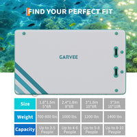 Garvee Plataforma Flotante Inflable para Agua con Superficie Antideslizante y Escalera Suave, PVC Resistente, Conectable para Piscina y Playa, Varias Medidas, Azul