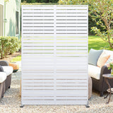 Garvee Biombo Separador de Acero Plegable de 3 Paneles Diseño Louver para Interior y Exterior 120x55x180cm Blanco