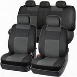 Garvee Juego de 9 Fundas Universales de Coche en Cuero Sintético PU Protección Interior 5 Plazas Negro