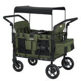 Garvee Carrito de Paseo para 4 Niños Plegable Vagón Todoterreno de Camping y Playa - Verde