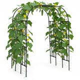 Garvee Arco Enrejado Metálico de Acero al Carbono con Domo para Plantas Trepadoras de Jardín Negro
