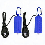 Garvee Set de 2 Bombas de Aire USB Ultra Silenciosas para Acuario Portátiles y de Bajo Consumo Accesorios de Oxigenación Azul Oscuro