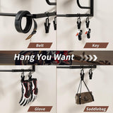 Garvee Soporte de Pared de Madera y Metal para Casco de Moto y Ropa Organizador Multifuncional Color Natural