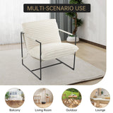Garvee Juego de 2 Sillones Individuales de Estilo Industrial Tapizados en Pana para Sala de Estar Beige