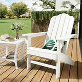 Garvee Silla Adirondack de Exterior Textura Madera Ergonómica y Resistente a la Intemperie Blanco