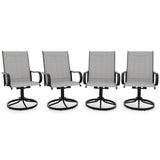 Garvee Sillas de Comedor Giratorias para Patio Transpirables de Secado Rapido Sin Cojin Cuatro Unidades, Marron