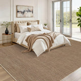 Garvee Alfombra Moderna Efecto Yute Antideslizante Diseño Liso Suave y Ligera 240x340cm Marrón - Marrón