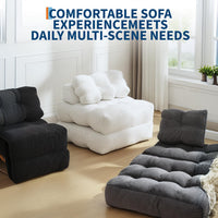 Garvee Sofá Cama Plegable Reclinable Otomana Multifuncional Compacto Versátil para Espacios Pequeños Color Neutro Beige