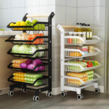 Garvee Carro Estrecho Organizador de 4 Niveles con Cajones de Hierro para Cocina Salón o Balcón Blanco - Blanco