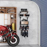 Garvee Soporte de Pared de Madera y Metal para Casco de Moto con Ganchos Múltiples Color Natural