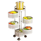 Garvee Carro Organizador Redondo de Acero al Carbono de 5 Niveles para Cocina o Baño Blanco