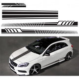 Garvee Pegatinas Deportivas de Vinilo PVC para Coche Rayas Laterales Decorativas e Impermeables, Set de Cinco Piezas Negro