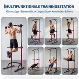 Garvee Torre de Potencia Multifuncional de Acero Ajustable Estación de Dominadas para Entrenamiento Rojo