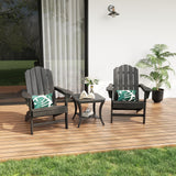 Garvee Juego de 2 Sillas Adirondack de Exterior Textura Madera Ergonómicas para Terraza Negro