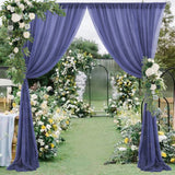 Garvee Set de 2 Cortinas de Fondo de Tela Elástica para Fotografía Fiestas y Bodas 152x305cm Azul Marino
