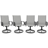 Garvee Sillas de Comedor Giratorias para Patio Transpirables de Secado Rapido Sin Cojin Cuatro Unidades, Gris Claro