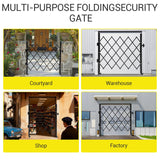 Garvee Puerta de Seguridad Plegable Doble de Acero Reforzado Expandible con Ruedas Giratorias 360° para Exteriores y Garajes 131x188cm Negro