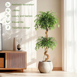 Garvee Set de 2 Árboles Artificiales Ficus de 152cm con Tronco Natural Decoración Realista para Interior