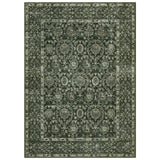Garvee Alfombra Lavable Estilo Persa Vintage 200x290cm Verde Oscuro, 1200gsm Antideslizante Plegable para Salón Comedor y Dormitorio - Verde Oscuro