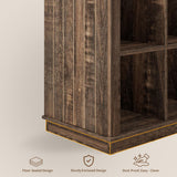 Garvee Estantería de Almacenamiento de Madera Rústica 9 Cubos Organizador Independiente de 3 a 4 Niveles para Oficina o Salón Negro Antiguo