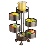 Garvee Carro Organizador Redondo Grande de Acero al Carbono de 5 Niveles para Cocina Negro