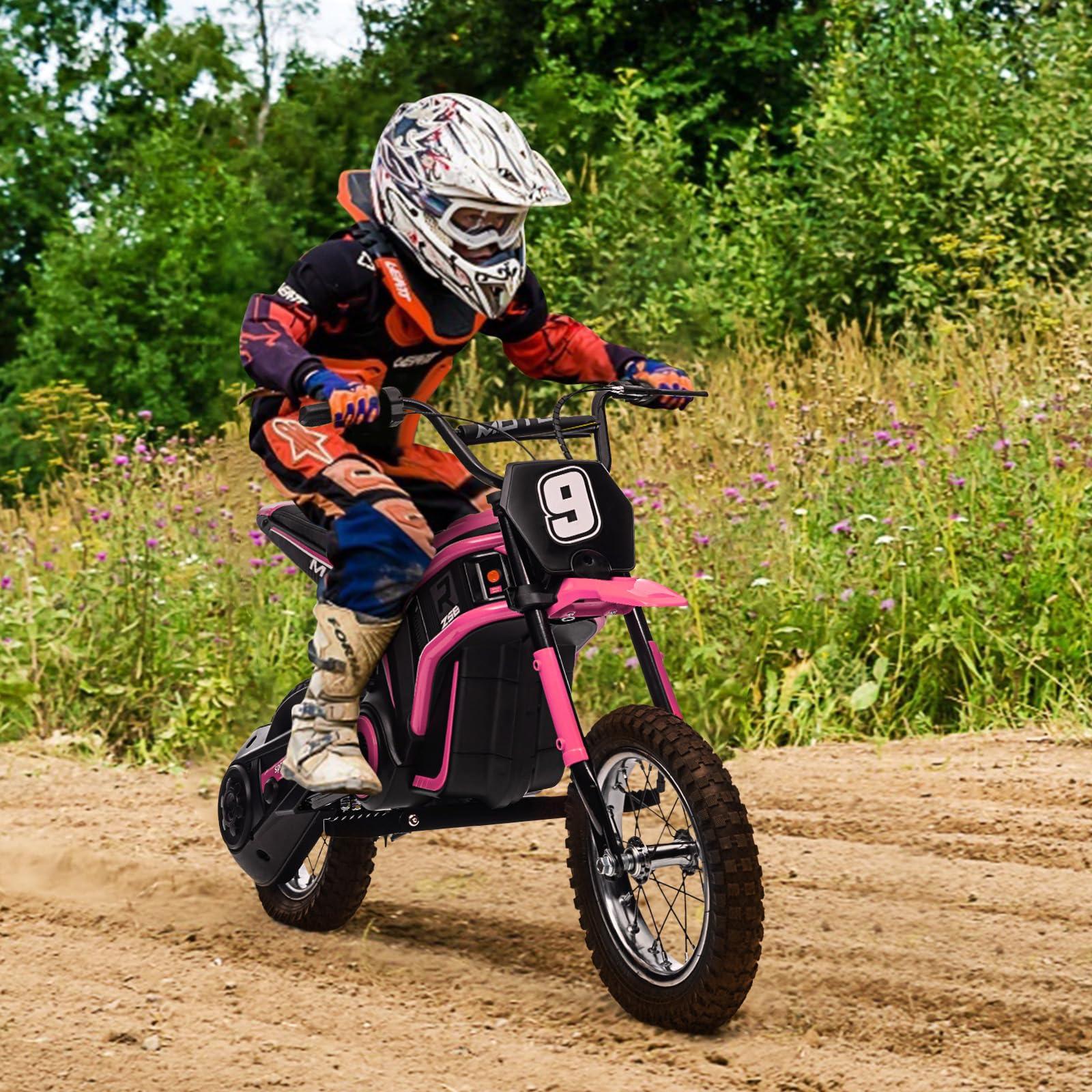 Moto eléctrica infantil de cross Garvee rosa