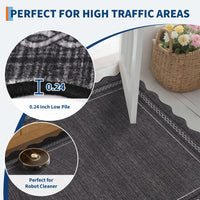 Garvee Alfombra Lavable Antideslizante Estilo Suave Terciopelo Fácil de Limpiar para Salón Dormitorio y Comedor 160x230 cm Negro Carbón