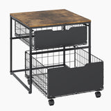 Garvee Soporte Elevador Multifuncional para Nevera en Metal y Madera Resistente Soporta 136 kg, 55x55 cm Marron Madera