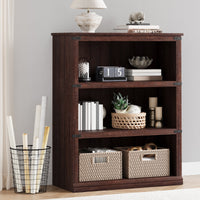 Garvee Librería de 3 Niveles con Gran Capacidad y Diseño Colonial para Organización en Salón u Oficina 80x32x171cm Marrón Rojizo