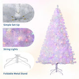 Garvee Árbol de Navidad Artificial de PVC Efecto Degradado con Luces LED Blanco Cálido 228cm Multicolor