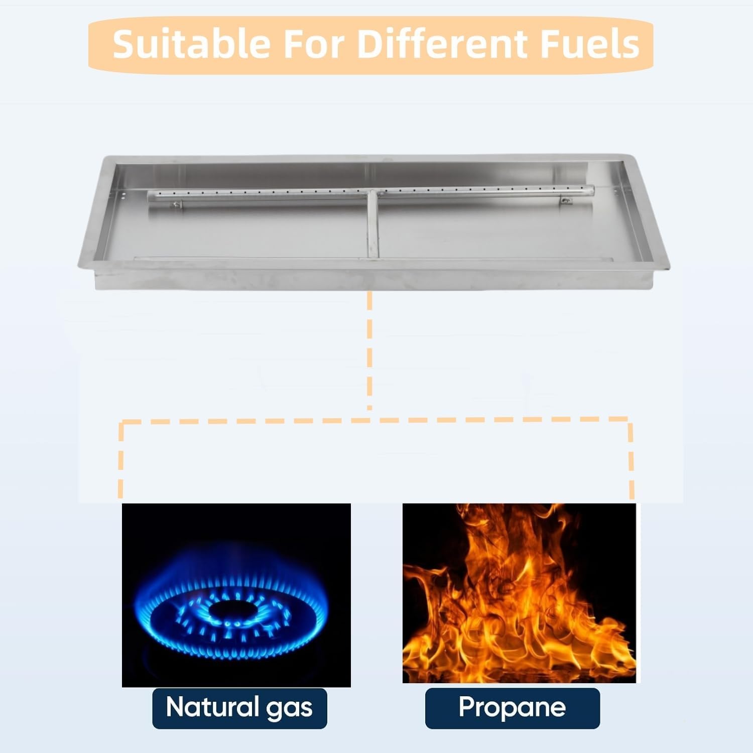 Quemador empotrable de gas propano y natural versátil