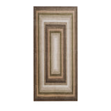 Garvee Alfombra Trenzada Lavable Antideslizante Estilo Bohemio para Entrada o Lavandería 60x230cm Marrón y Verde