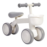 Garvee Bicicleta de Equilibrio para Bebe Sin Pedales de PP y Acero con Cesta Extraible Montaje sin Herramientas, Blanco Crema