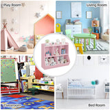 Garvee Set de 2 Estanterías Infantiles de Madera con 2 Niveles para Juguetes en Habitación Rosa