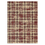 Garvee Alfombra Lavable de Poliéster con Base TPR Diseño de Cuadros para Pasillo o Entrada 80x150cm Rojo