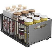 Garvee Telescopic Cajón Cabinet Organizer Sliding Storage Basket No Drilling Kitchen Pantry 7.5x14.7x9.6in