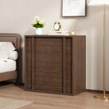 Garvee Cómoda Vertical Estrecha de MDF con 3 Cajones para Organización de Dormitorio Marrón Rojizo