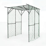Garvee Arco Tunel Enrejado Metalico para Jardin con Malla para Plantas Trepadoras y Recubrimiento Antioxidante, 200x150x198 cm Negro