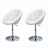 Garvee Set de 2 Taburetes de Bar Modernos y Elegantes Estructura de Acero Inoxidable Silla Cómoda para Interior GarveeHome Blanco