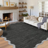 Garvee Alfombra Lavable Antideslizante Diseño con Borde Suave Terciopelo para Cocina o Habitación Infantil 120x170cm Gris Oscuro