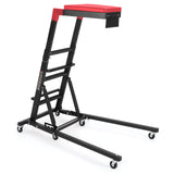 Garvee Camilla de Mecanico Ajustable y Plegable en Acero con Seis Ruedas Soporta 181 kg, 121 a 167 cm Negro y Rojo