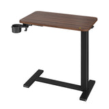 Garvee Escritorio Portátil de Acero y Madera con Elevación Neumática Altura Ajustable para Cama Color Nogal